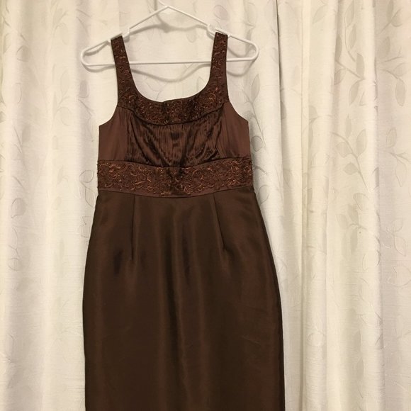 Adrianna Papell Occasions size 4 chocolate brown dress with jacket - Picture 4 of 6